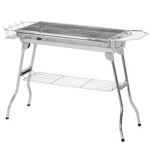 English Elm Outsunny Stainless Steel Folding Charcoal Hibachi Grill for Camping and Tailgate Use W2225P200823
