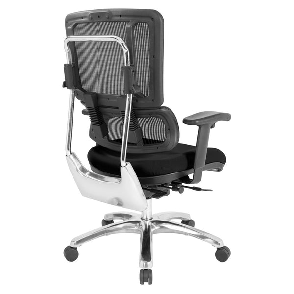 OSP Home Furnishings Vertical Mesh Back Ergonomic Manager Office Chair with Lumbar Support and Adjustable Arms Black 99662C-3M
