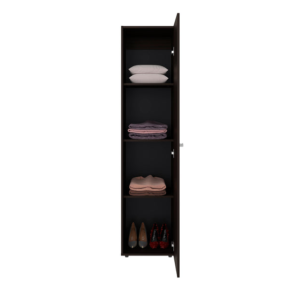 English Elm White Slim Particleboard Storage Cabinet with Four Shelves for Small Bedroom or Hallway B062P483767