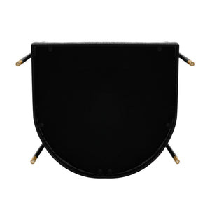 English Elm Lia Metal Chenille Armchair with Brushed Gold Accents, Floating Back Design, Luxurious Comfort Grey B365P397747