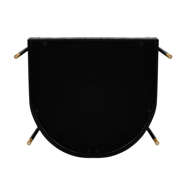 English Elm Lia Metal Chenille Armchair with Brushed Gold Accents, Floating Back Design, Luxurious Comfort Grey B365P397747