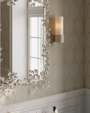 Currey & Company Forget-me-not Rectangular Mirror - Elegant Crystal-embellished Frame With Luxurious Beveled Edge Design Silver Crystal ,Metal ,Glass 1000-0162-currey-company