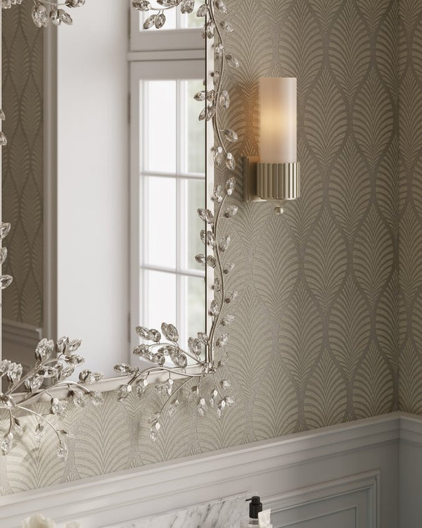 Currey & Company Forget-me-not Rectangular Mirror - Elegant Crystal-embellished Frame With Luxurious Beveled Edge Design Silver Crystal ,Metal ,Glass 1000-0162-currey-company