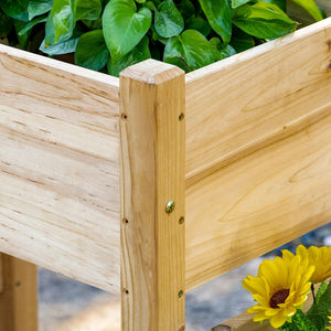 English Elm Outsunny Elevated Wooden Garden Bed With 3 Planter Boxes, Ergonomic Design & Drainage For Healthy Growth W2225P174403-GIGA