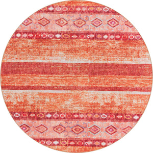 Unique Loom Timeless Verona Machine Made Geometric Rug Rust Red, Ivory/Orange/Violet/Green 7' 6" x 7' 7"