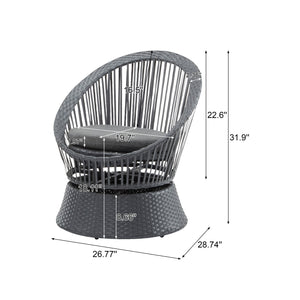 English Elm Christopher Knight Home® - [Set Of 2] Stylish Gray Swivel Wicker Lounge Chairs With Plush Cushions For Indoor And Outdoor Relaxation N767P237032B_2
