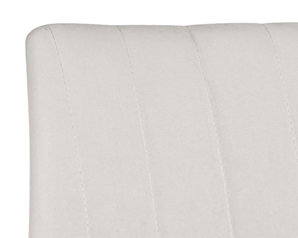 Sunpan Drew Dining Chair Set of 2 - Mid-Century Modern Design with Channel Tufting for Compact Spaces Champagne Gold / Antonio Linen