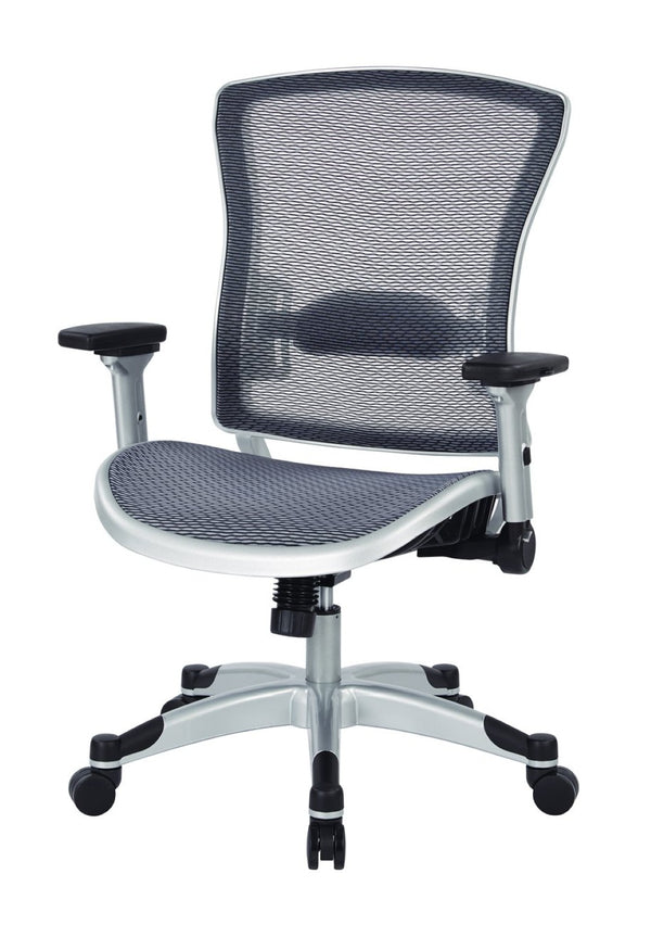 OSP Home Furnishings Exec Ergonomic Mesh Office Chair with Lumbar Support Flip Arms and Synchro Tilt Base 317-66C61F6