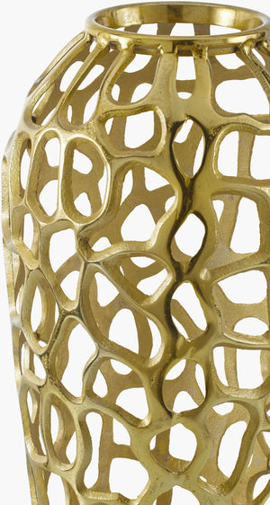 Surya Angad Decorative Aluminum Vase - 32"H X 12"W, Elegant Old-world Charm For Your Home Decor Metallic ,Brass Aluminum Adg001-321212