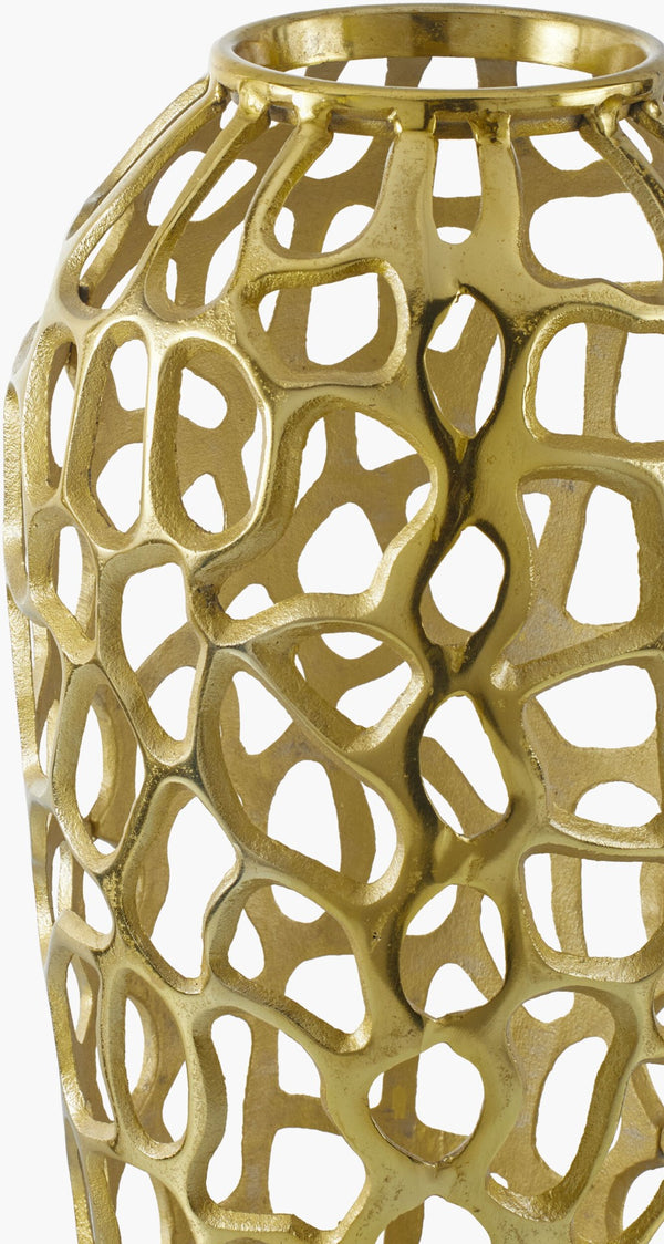 Surya Angad Decorative Aluminum Vase - 32"H X 12"W, Elegant Old-world Charm For Your Home Decor Metallic ,Brass Aluminum Adg001-321212