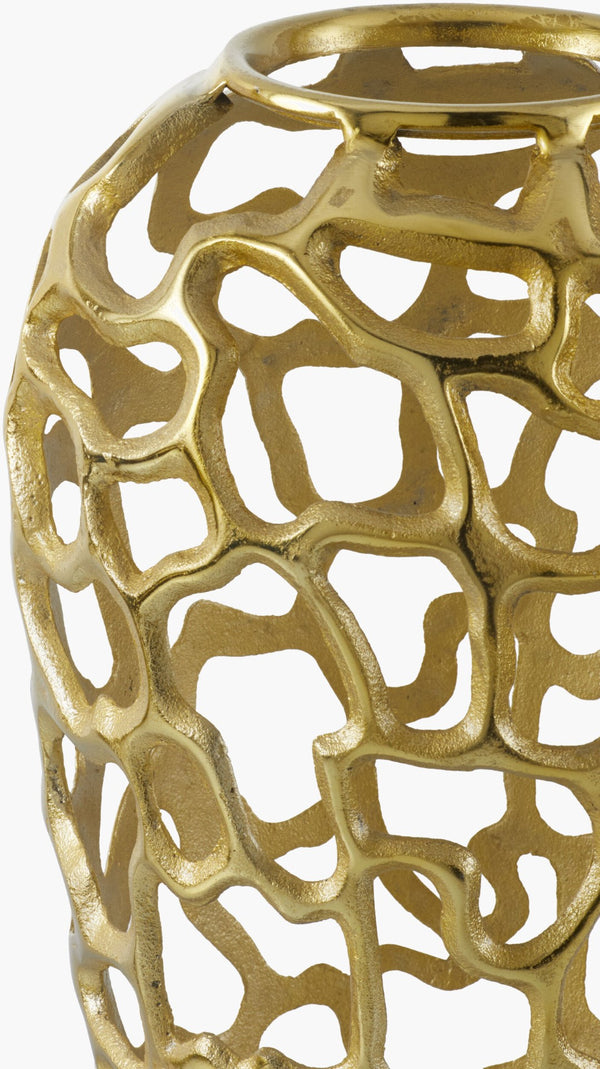 Surya Angad Decorative Aluminum Vase - 32"H X 12"W, Elegant Old-world Charm For Your Home Decor Metallic ,Brass Aluminum Adg002-241010