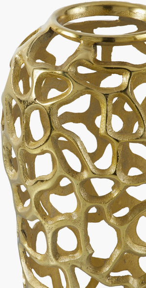 Surya Angad Decorative Aluminum Vase - 32"H X 12"W, Elegant Old-world Charm For Your Home Decor Metallic ,Brass Aluminum Adg003-1888