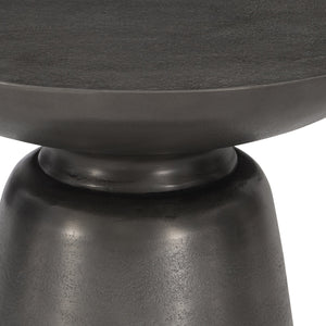 Bernhardt Bernhardt Catalan Outdoor Accent Table With Conical Cast-Aluminum Base, Matte Graphite Finish, Weather-Resistant Shield (19.25"H) X03128