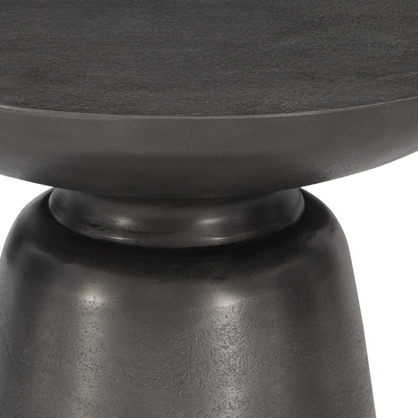 Bernhardt Bernhardt Catalan Outdoor Accent Table With Conical Cast-Aluminum Base, Matte Graphite Finish, Weather-Resistant Shield (19.25"H) X03128