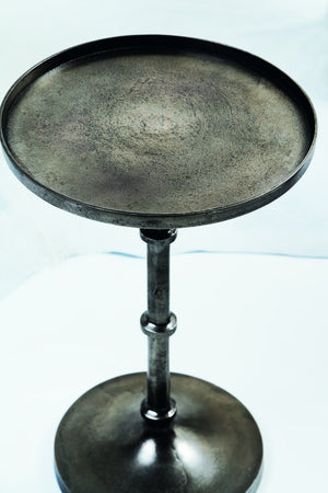 Bernhardt Bernhardt Cast Aluminum Ascot Round Chairside Table — Graphite Finish, Sculptural Pedestal, Compact Elegance 375171