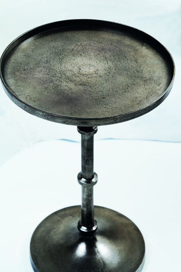 Bernhardt Bernhardt Cast Aluminum Ascot Round Chairside Table — Graphite Finish, Sculptural Pedestal, Compact Elegance 375171