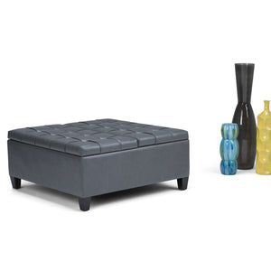 English Elm Harrison Storage Ottoman Coffee Table In Stone Grey - Stylish, Versatile & Family-Friendly Design B136P159148