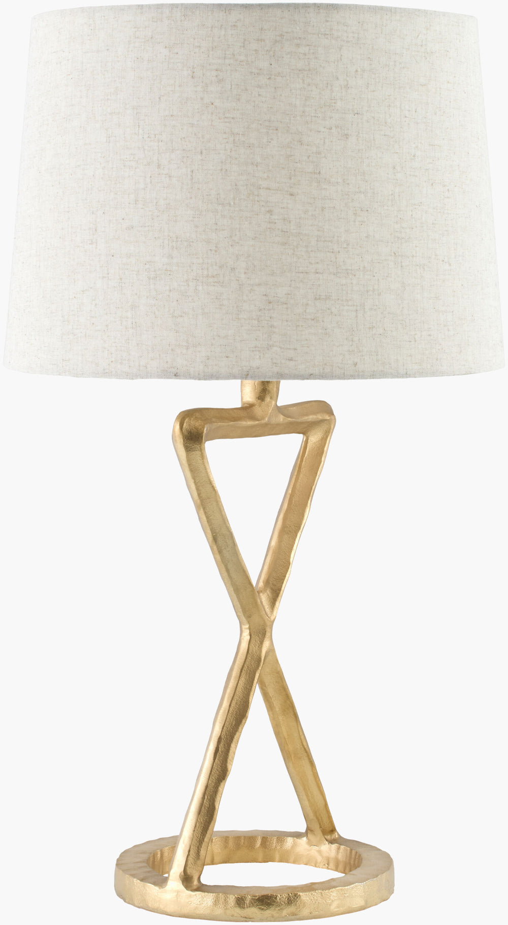 Surya Adaje 29" Industrial Rustic Accent Table Lamp With Cotton Shade - Elevate Your Home Decor Today! Body, Gold,Shade (Outside), Beige,Shade (Inside), White,Finial, Gold,Harp, Metallic ,Gold,Cord, Brown Aluminum,Cotton,Cotton,Cotton,Metal,Aluminum Adj-001
