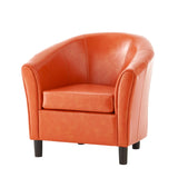 Christopher Knight Home® - Noble House - Napoli Transitional Bonded Leather Club Chair, Orange