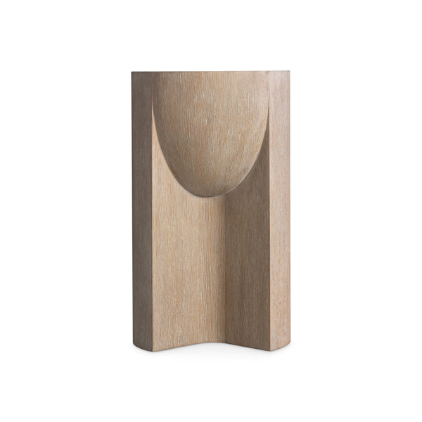 Bernhardt Bernhardt Loggia 14" Round Side Table — Sculptural Wood-Grain Resin Accent, Durable Compact Nightstand (24") 345119