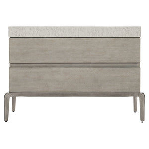 Bernhardt Bernhardt Ritter Nightstand — Sculptural Flint Wood & Sand Grey Concrete Top, Soft-Close Drawers, Usb Charger 309232
