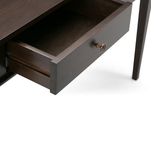 English Elm Carlton Console Sofa Table - Handcrafted Dark Tobacco Brown With Drawers For Stylish Storage Solutions B136P158132