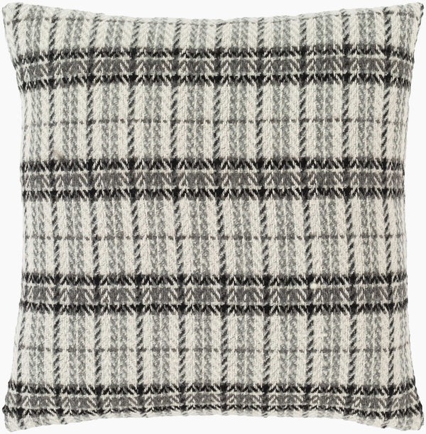 Surya Adam 18" Accent Pillow - Soft Polyester, Timeless Elegance For Any Room, Easy Care & Machine Washable Off,White Polyester,Polyester Adm001-1818p