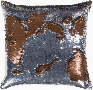 Surya Andrina 18"X18" Glam Modern Accent Pillow | Luxurious Polyester, Unique Design & Easy Care Dark Brown Polyester,Polyester Adn002-1818p