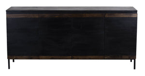 Porter Designs Porter Udo Solid Acacia Wood Sideboard With Dramatic Two-tone Finish In Black And Brown Tones Black Wood 07-108-06-8791