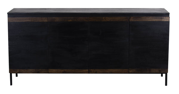 Porter Designs Porter Udo Solid Acacia Wood Sideboard With Dramatic Two-tone Finish In Black And Brown Tones Black Wood 07-108-06-8791