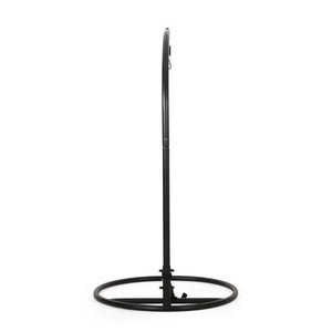English Elm Durable Freestanding Iron Hanging Chair Stand with Safety Belt for Indoor Outdoor Use 62075.00HNGBLK
