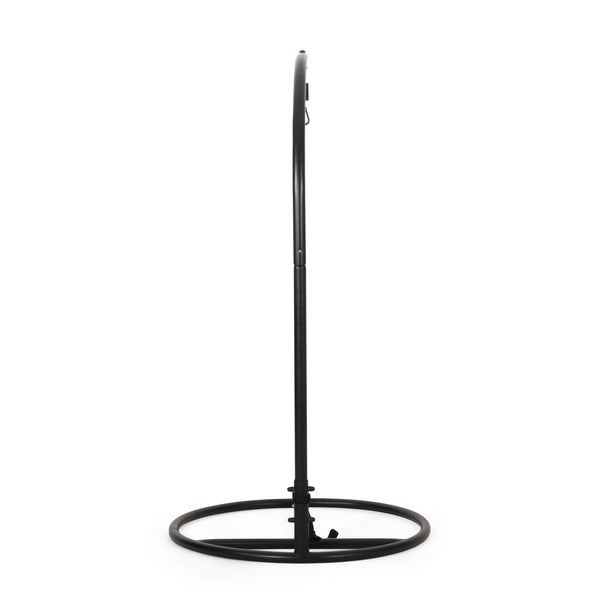 English Elm Durable Freestanding Iron Hanging Chair Stand with Safety Belt for Indoor Outdoor Use 62075.00HNGBLK