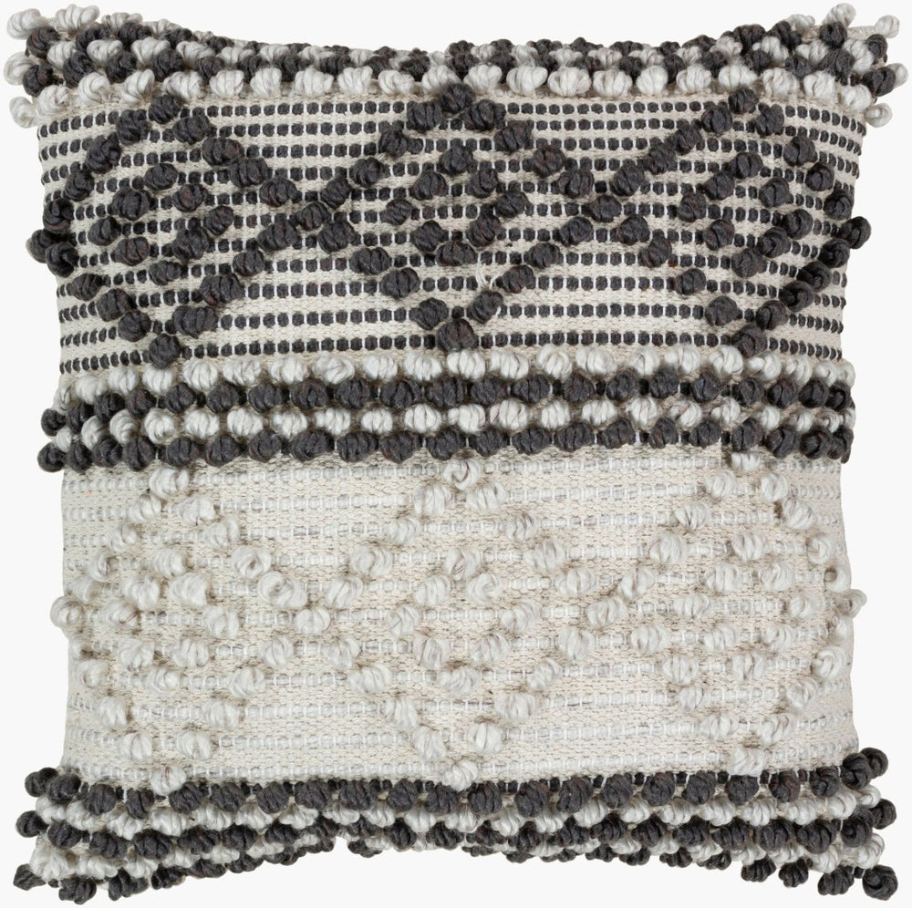 Livabliss Anders Handwoven Cotton Blend Square Accent Pillow Cottage Artisan Texture for Sofas ADR002-2222P