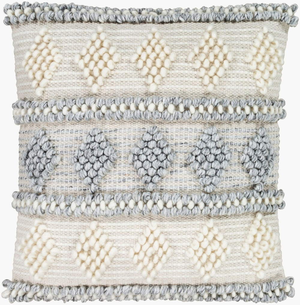 Livabliss Anders Handcrafted Woven Wool Cotton Throw Pillow for Farmhouse and Cottage Living Rooms ADR006-2222D