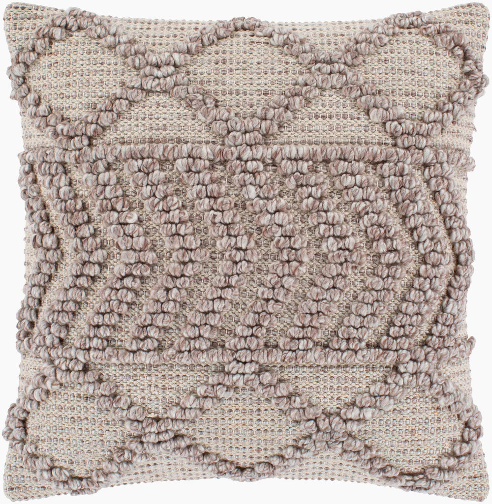Surya Anders 20" Rustic Accent Pillow - Cozy Polyester & Cotton Blend For Stylish Home Decor Charm Taupe Polyester,Cotton,Cotton Adr007-2020