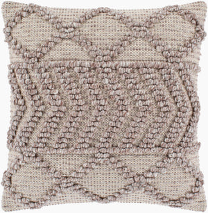 Surya Anders 20" Rustic Accent Pillow - Cozy Polyester & Cotton Blend For Stylish Home Decor Charm Taupe Polyester,Cotton,Cotton Adr007-2020