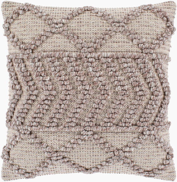 Surya Anders 20" Rustic Accent Pillow - Cozy Polyester & Cotton Blend For Stylish Home Decor Charm Taupe Polyester,Cotton,Cotton Adr007-2020
