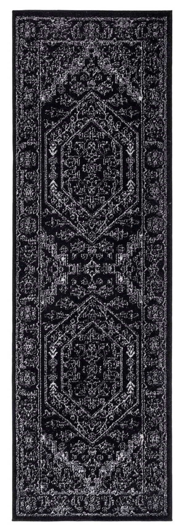 Safavieh Adirondack 108 Power Loomed Rug Black / Ivory 2'-6" x 14'