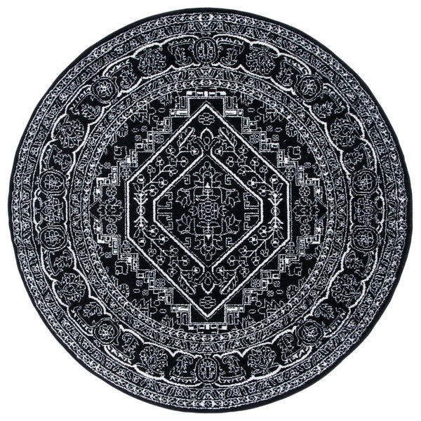 Safavieh Adirondack 108 Power Loomed Rug Black / Ivory 2'-6" x 14'