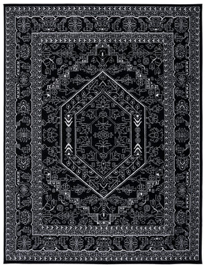 Safavieh Adirondack 108 Power Loomed Rug Black / Ivory 2'-6" x 14'