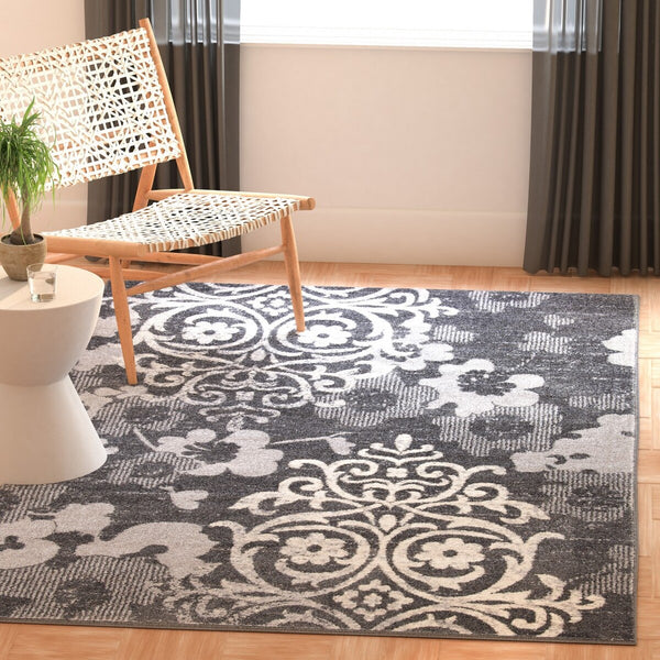 Safavieh Adirondack 114 Power Loomed 5% Polypropylene, 40% Jute, 5% Polyester Rug Charcoal / Ivory ADR114H-10