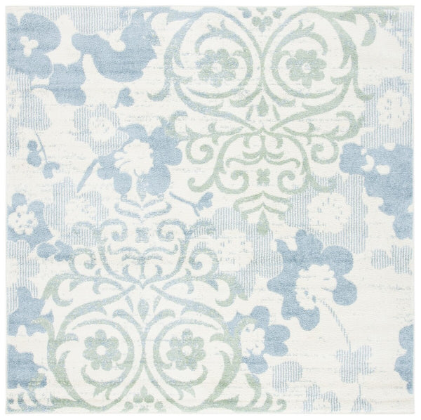 Safavieh Adirondack 114 Power Loomed 5% Polypropylene, 40% Jute, 5% Polyester Rug Ivory / Blue ADR114M-10