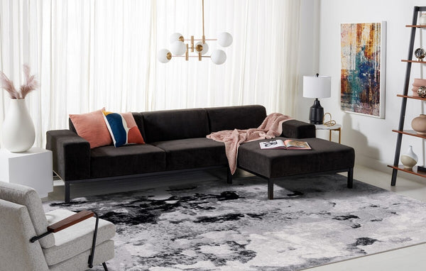 Safavieh Adirondack 134 Power Loomed 55% Polypropylene, 40% Jute, 5% Polyester Rug Grey / Black ADR134Z-216