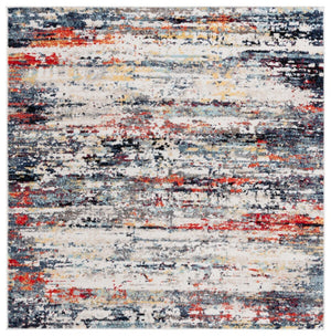 Safavieh Adirondack 290 Power Loomed 55% Polypropylene, 40% Jute, 5% Polyester Bohemian Rug Ivory / Navy Rust ADR290A-9