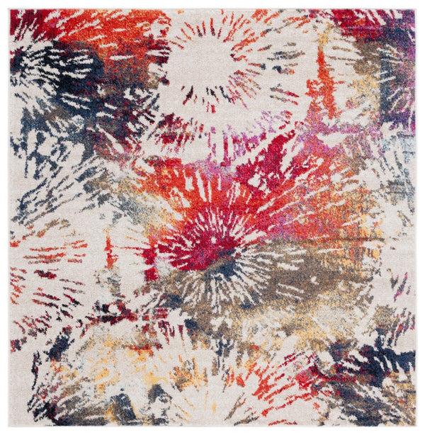 Safavieh Adirondack 292 Power Loomed 55% Polypropylene, 40% Jute, 5% Polyester Bohemian Rug Ivory / Fuchsia Gold ADR292A-9