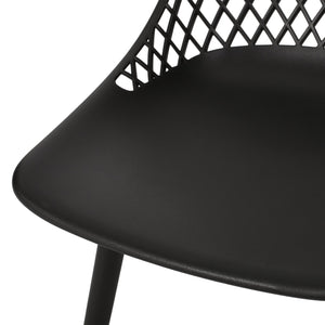 English Elm Christopher Knight Home® - LILY Outdoor Dining Chair with Weather-Resistant Polypropylene, Diamond Mesh Design for Durability Black 27.5 L x 21.2 W x 20.3 H 69070.00