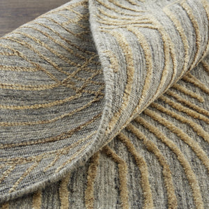 Feizy Rugs Taunton Hand-woven Viscose/Wool Rug - Elegant High-low Pile With Abstract Design For Modern Homes Gold,Gray Viscose,Wool T17t8007gld000e10