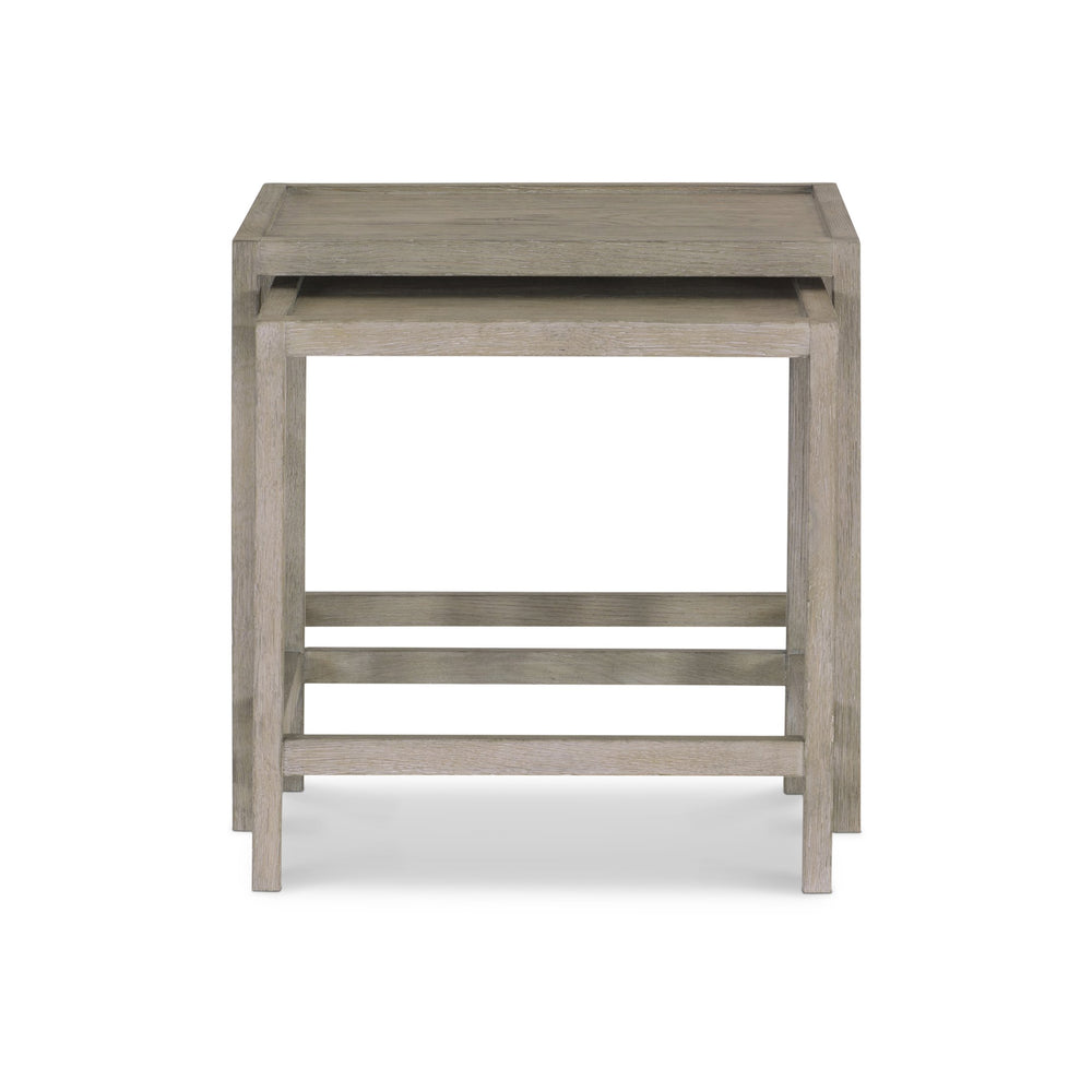Bernhardt Bernhardt Albion Nesting Table Set — Wire-Brushed Cerused White Oak End Tables, Rustic-Elegant, Space-Saving Design 311031