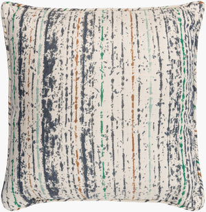 Livabliss Arie Global Woven Outdoor Accent Pillow Bohemian Patio Decor Acrylic Polyfill Square Oatmeal, Denim 20"L x 20"W AE003-2020
