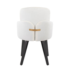English Elm Contemporary Velvet Dining Chairs with Bentwood Legs and Gold Accents Set of 2 B202S01211